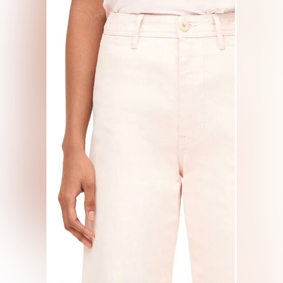 Rebecca Taylor La Vie High Rise Wide Leg Cropped Jean, Blush Light Pink, Size 25 - Picture 3 of 11